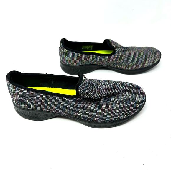 Sketchers Size 9 Flats Black GOGA Max Slip On Comfort Support Work Uniform Stand - Picture 3 of 9